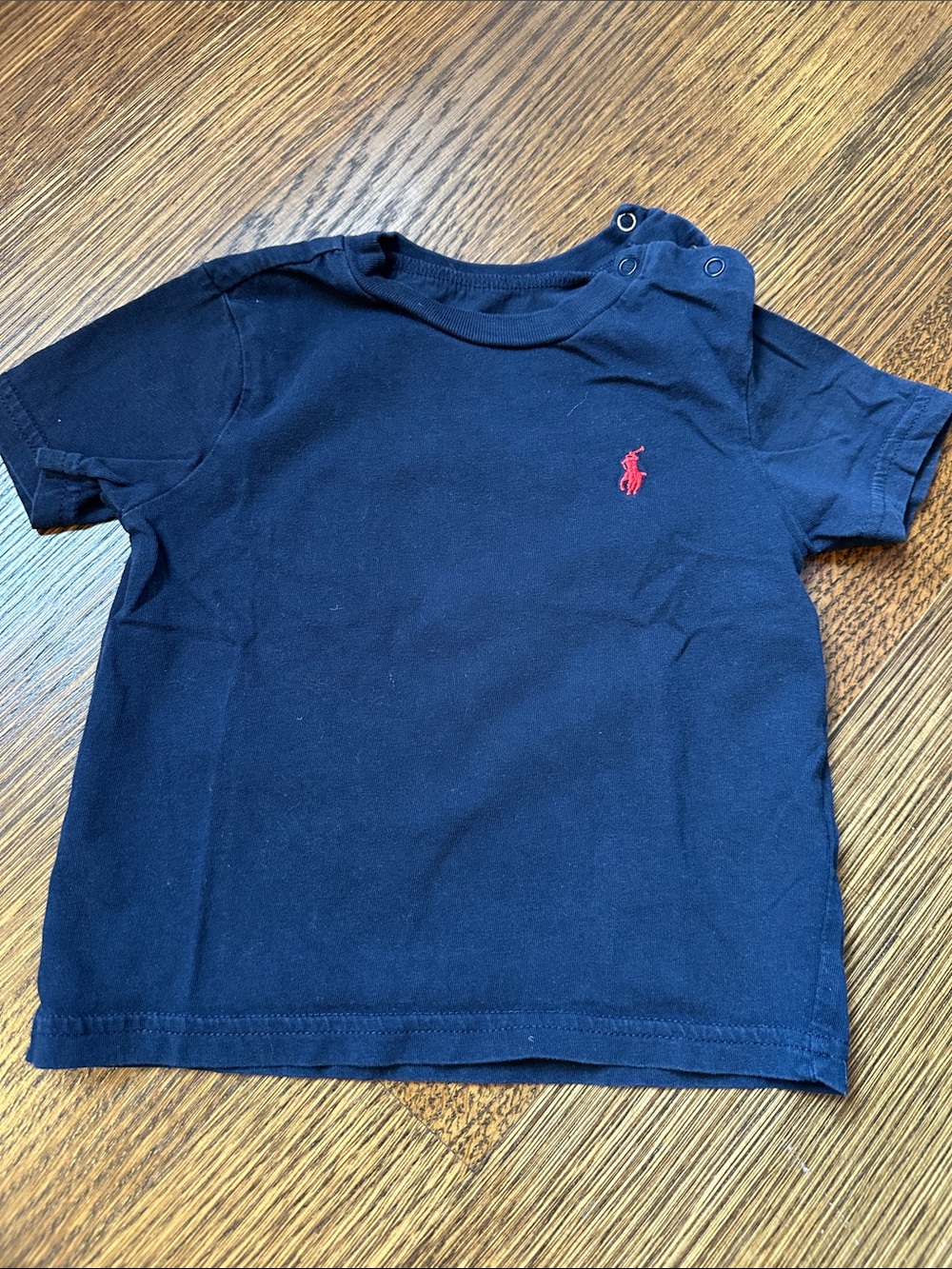 Ralph Lauren Boys Navy Short-Sleeve Tee with Red Pony Logo
